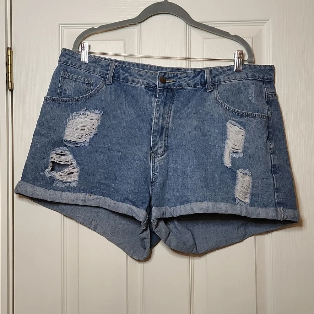 Shein distressed jean shorts - Picture 1 of 5
